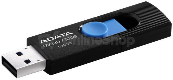 ADATA flash disk 32GB  UV320 USB 3.1 černo-modrý (AUV320-32G-RBKBL)