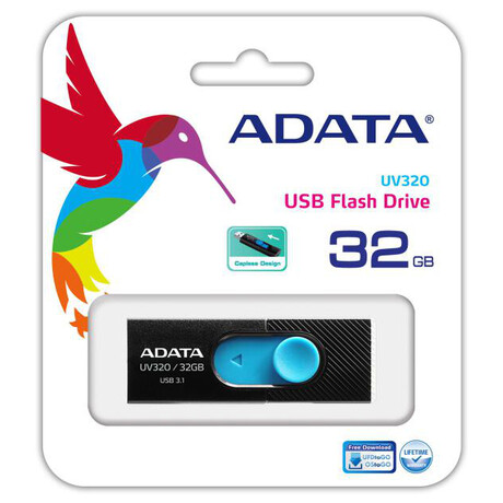 ADATA flash disk 32GB  UV320 USB 3.1 černo-modrý (foto 3)