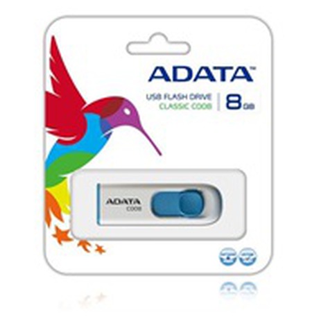 ADATA flash disk 8GB C008 USB 2.0 bílý (AC008-8G-RWE)