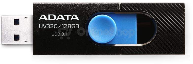 ADATA flash disk 128GB  UV320 USB 3.1 černo-modrý (AUV320-128G-RBKBL)