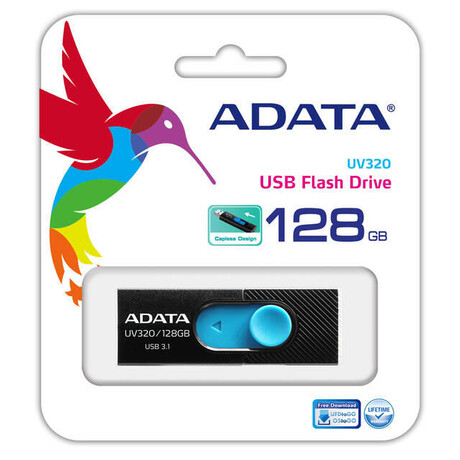ADATA flash disk 128GB  UV320 USB 3.1 černo-modrý (foto 2)