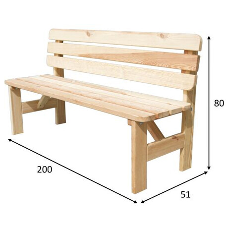 Devn zahradn lavice Rojaplast VIKING prodn, 200 cm