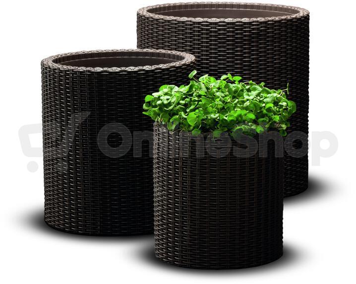 Květináč Keter Cylinder M Brown