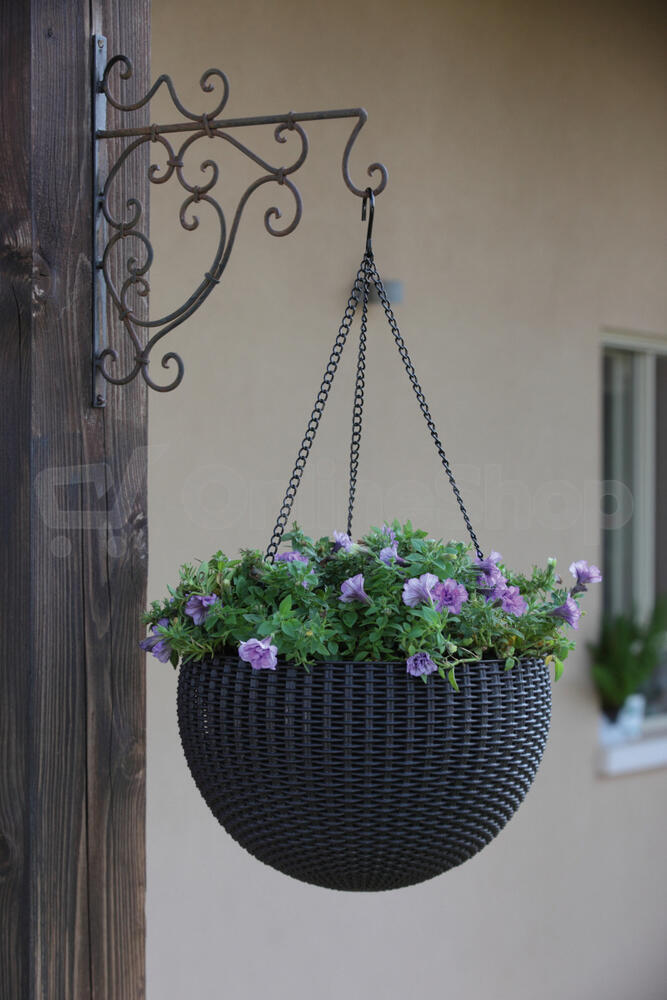 Květináč Keter Hanging Sphere grafitový