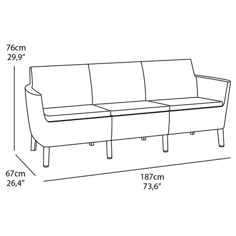 SALEMO 3&nbsp;seater -&nbsp;cappuccino Allibert (foto 5)