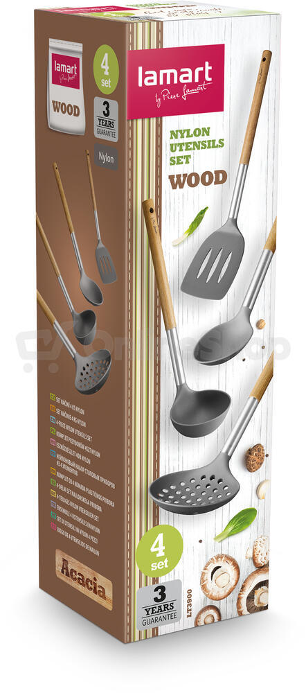 Sada kuchyňského náčiní Lamart WOOD LT3900, 4KS