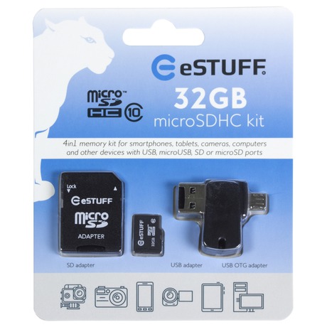 eSTUFF 4in1 Micro SD 32GB,class 10