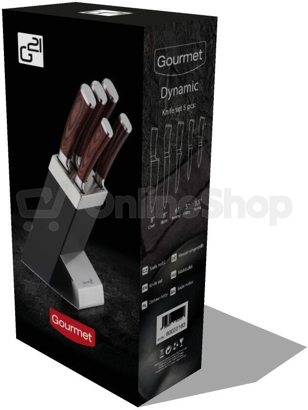 Sada nožů ve stojanu G21 Gourmet Dynamic, 5 ks