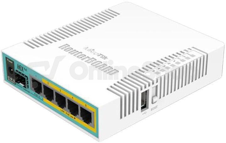 MikroTik RB960PGS, hEX PoE, 800MHz CPU, 128MB RAM, 5xGLAN, USB, L4, PSU