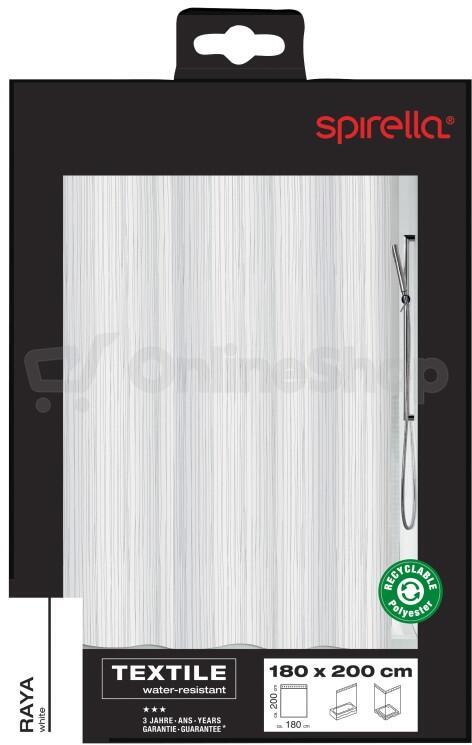 Sprchový závěs SPIRELLA RAYA WHITE 180x200