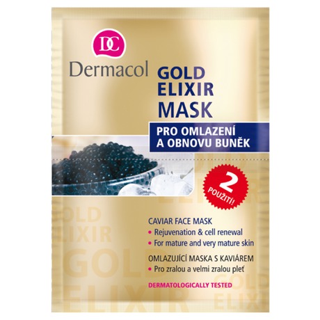 Omlazující maska s kaviárem (Gold Elixir Caviar Face Mask) 2 x 8 g - Dermacol Gold Elixir, 16&nbsp;ml (foto 1)