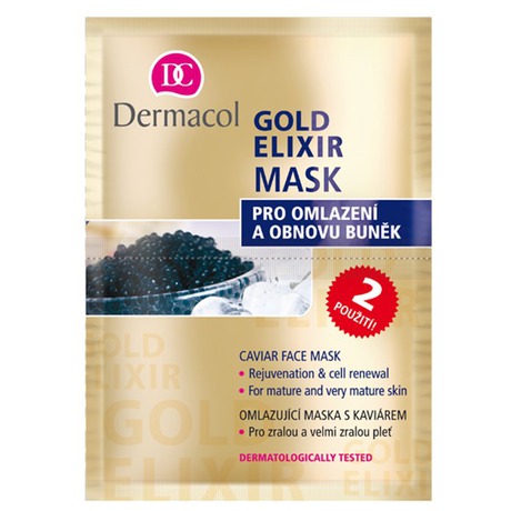 Omlazující maska s kaviárem (Gold Elixir Caviar Face Mask) 2 x 8 g - Dermacol Gold Elixir, 16&nbsp;ml (foto 2)