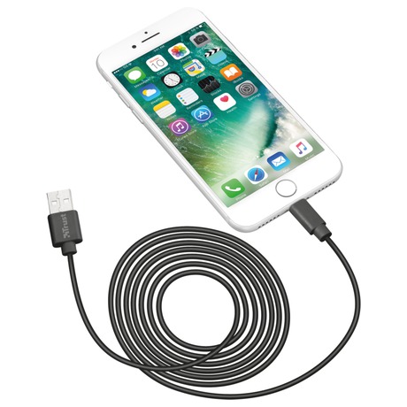 TRUST Lightning Cable 2m&nbsp;- black (foto 1)