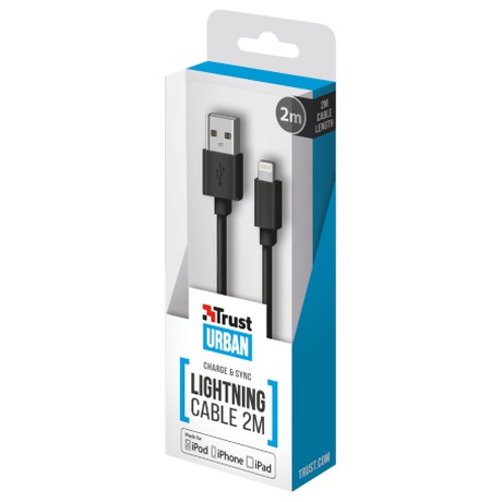 TRUST Lightning Cable 2m&nbsp;- black (foto 2)