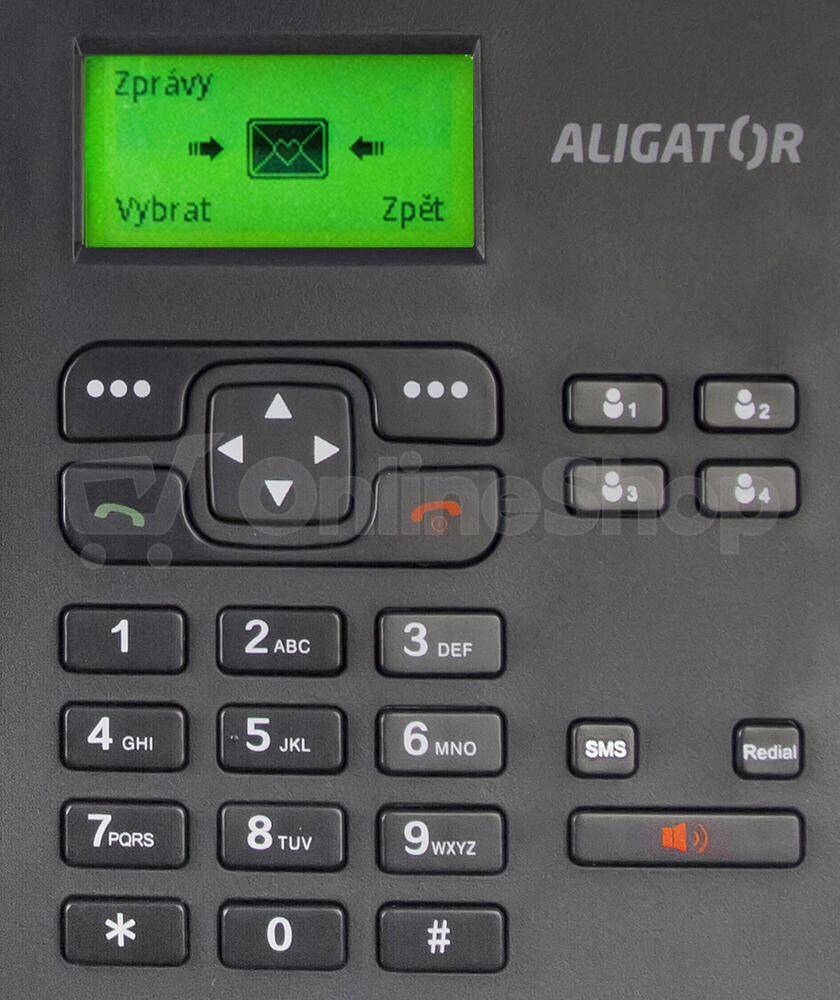 Stolní telefon Aligator GSM T100, černý (AT100B)