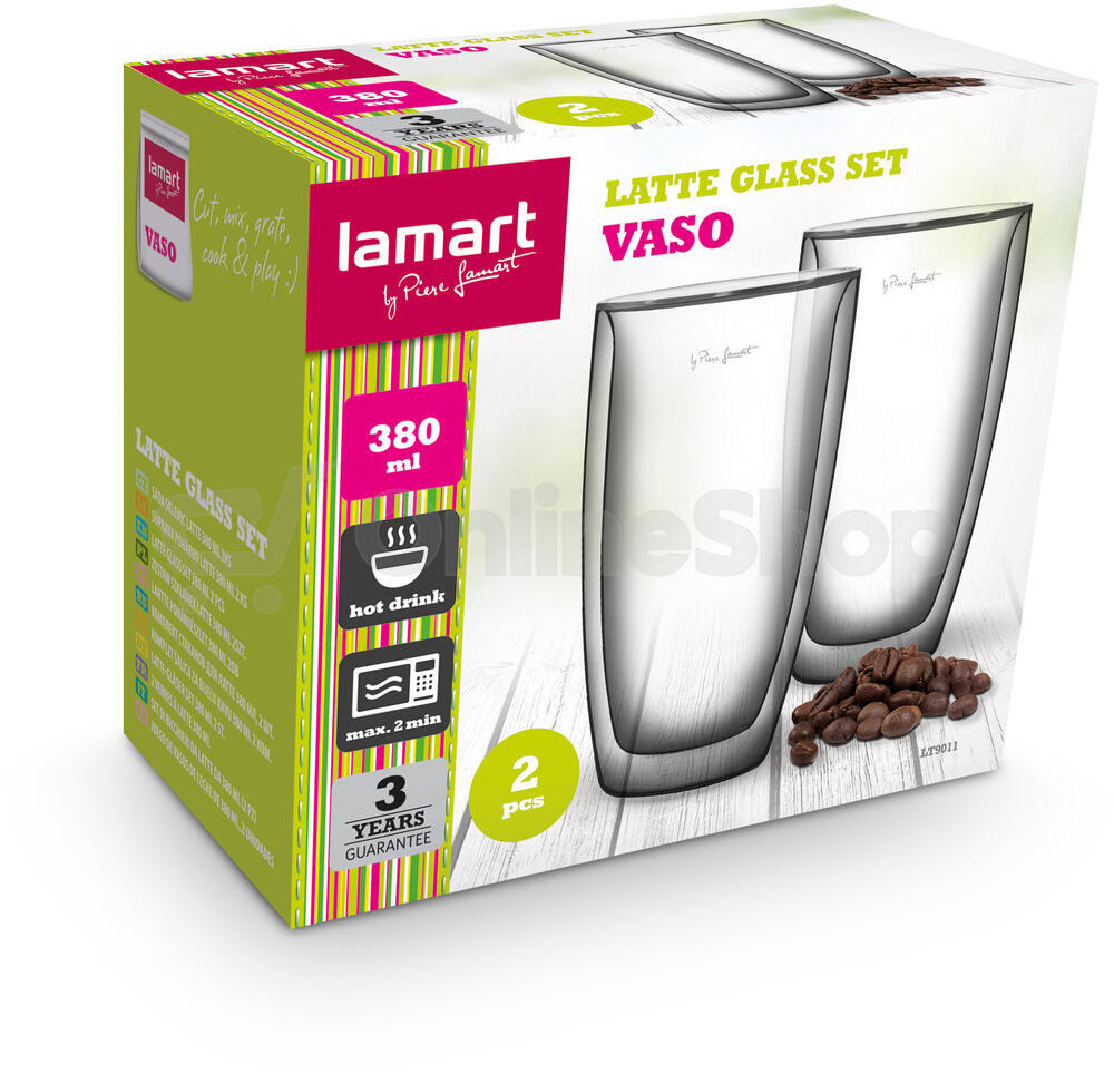 Sklenice na latte macchiato Lamart Vaso - 380 ml, 2 ks