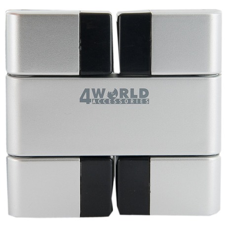 4World HUB Folded 4xUSB 2.0 pasivní Silver (foto 1)