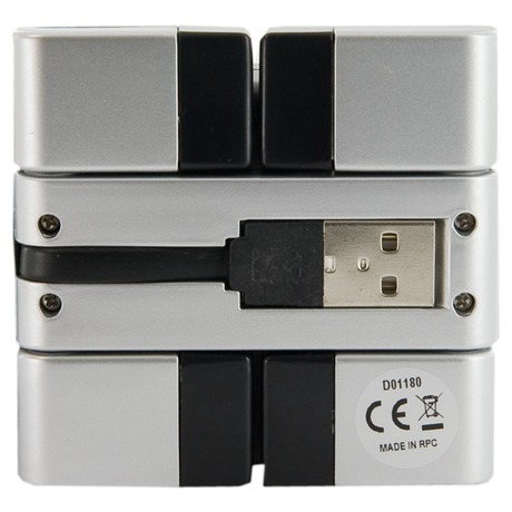 4World HUB Folded 4xUSB 2.0 pasivní Silver (foto 2)