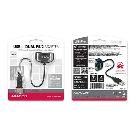 AXAGON USB2.0 -&nbsp;2x PS/2 adapter (foto 3)