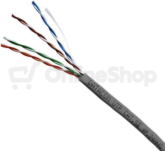 DATACOM UTP drát CAT5E PVC 500m cívka šedý (1102)