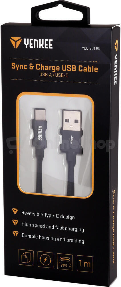 USB kabel Yenkee YCU 301 BK USB A 2.0 / C 1m