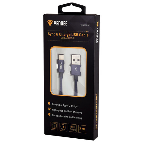 USB kabel Yenkee YCU 302 BE USB A 2.0 / C 2m