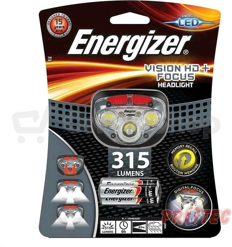 Čelová svítilna ENERGIZER Vision HD+Focus 315lm