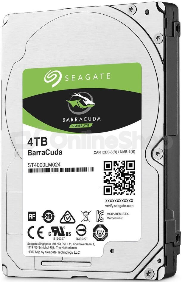 SEAGATE HDD 4TB BARRACUDA, 3.5", SATAIII, 5400 RPM, Cache 256MB (ST4000DM004)