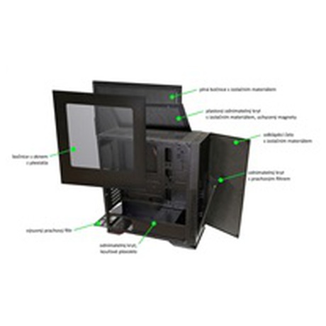 EVOLVEO Functio X,&nbsp;odhlučněný case ATX, bez ventilátorů (foto 4)