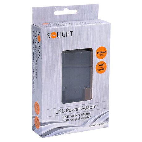 Solight USB nabjec adaptr, 1x USB, 2400mA, AC 230V, ern