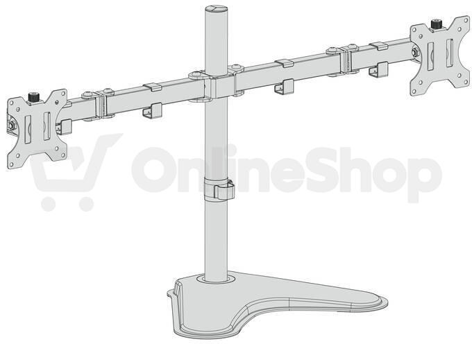 CONNECT IT TwinArm stolní držák na 2 monitory, s podstavcem, ČERNÝ (CMF-3204-BK)