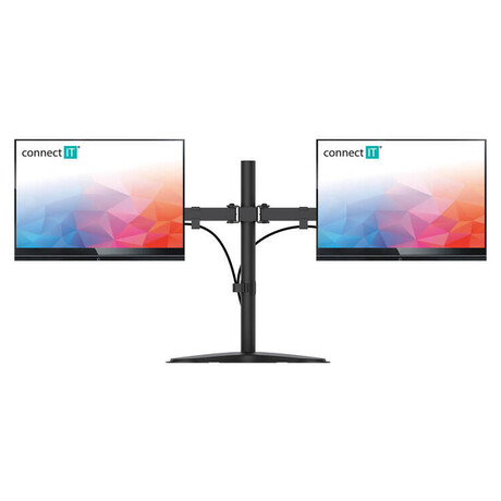 CONNECT IT TwinArm stoln drk na 2 monitory, s podstavcem, ERN (CMF-3204-BK)