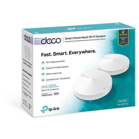 TP-Link AC2200 Tri-Band Smart Home Mesh WiFi System Deco M9 Plus(2-pack)