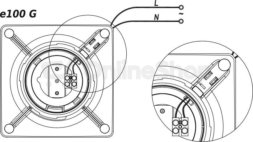 Ventilátor Cata e100 GB sklo, černý