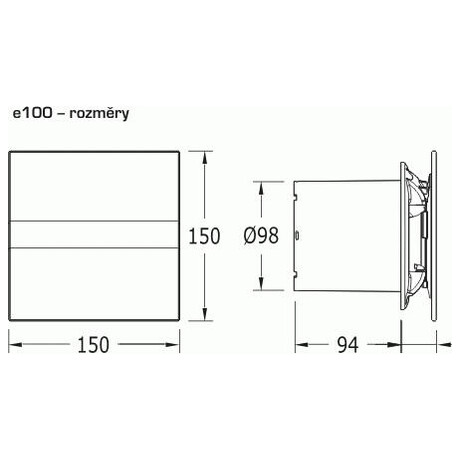 Axiální ventilátor CATA e100 GBT, černý