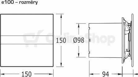 Axiální ventilátor CATA e100 GBTH, černý