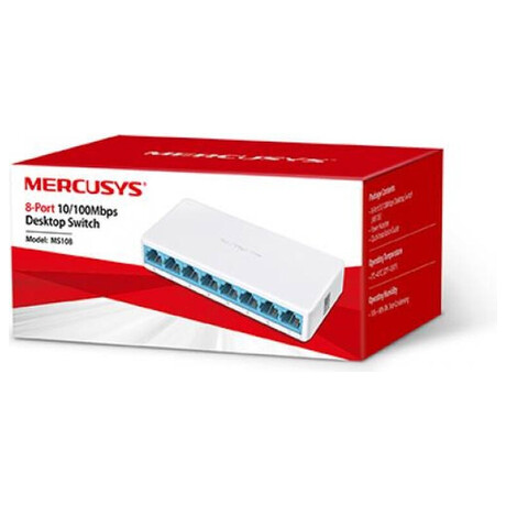 Mercusys MS108 8x10/100 mini desktop switch, plastic case