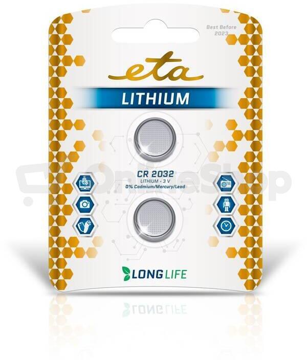 Baterie lithiová ETA PREMIUM CR2032, blistr 2ks
