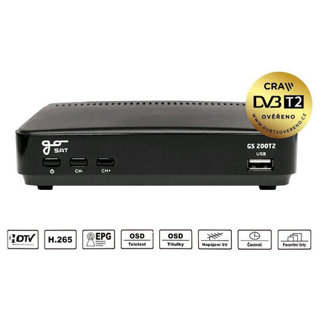 DVB-T/T2 přijímač GoSAT GS200DVBT2