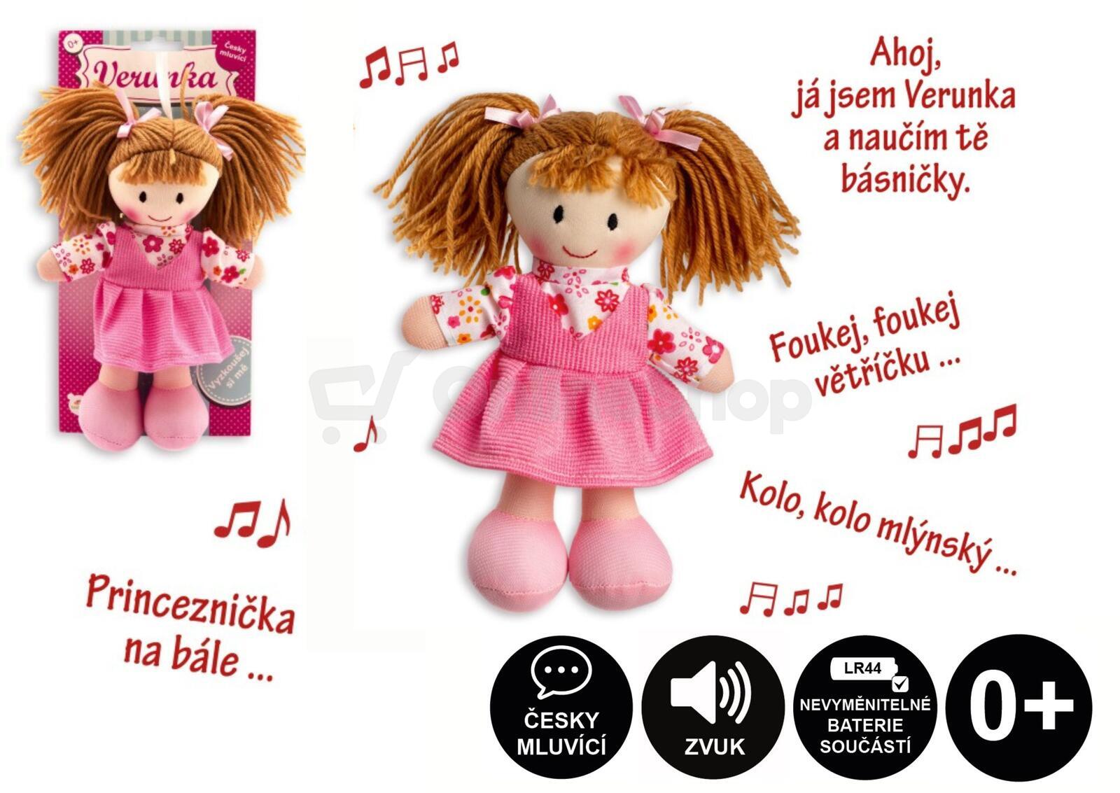 Hadrová panenka Teddies Verunka, česky mluvící