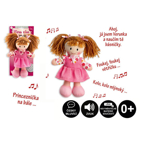 SET Korek Teddies plast hlubok vajko + Hadrov Panenka Verunka - esky mluvc Teddies