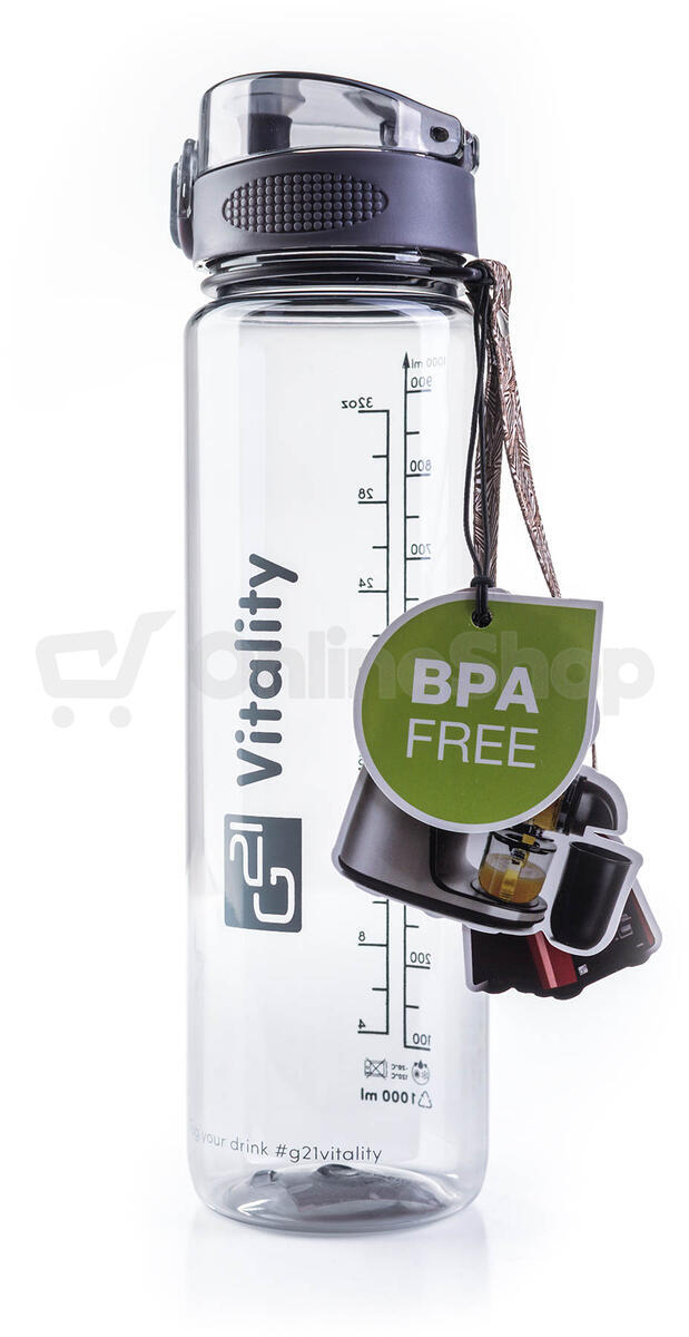 Láhev G21 na pití, 1000 ml, šedá