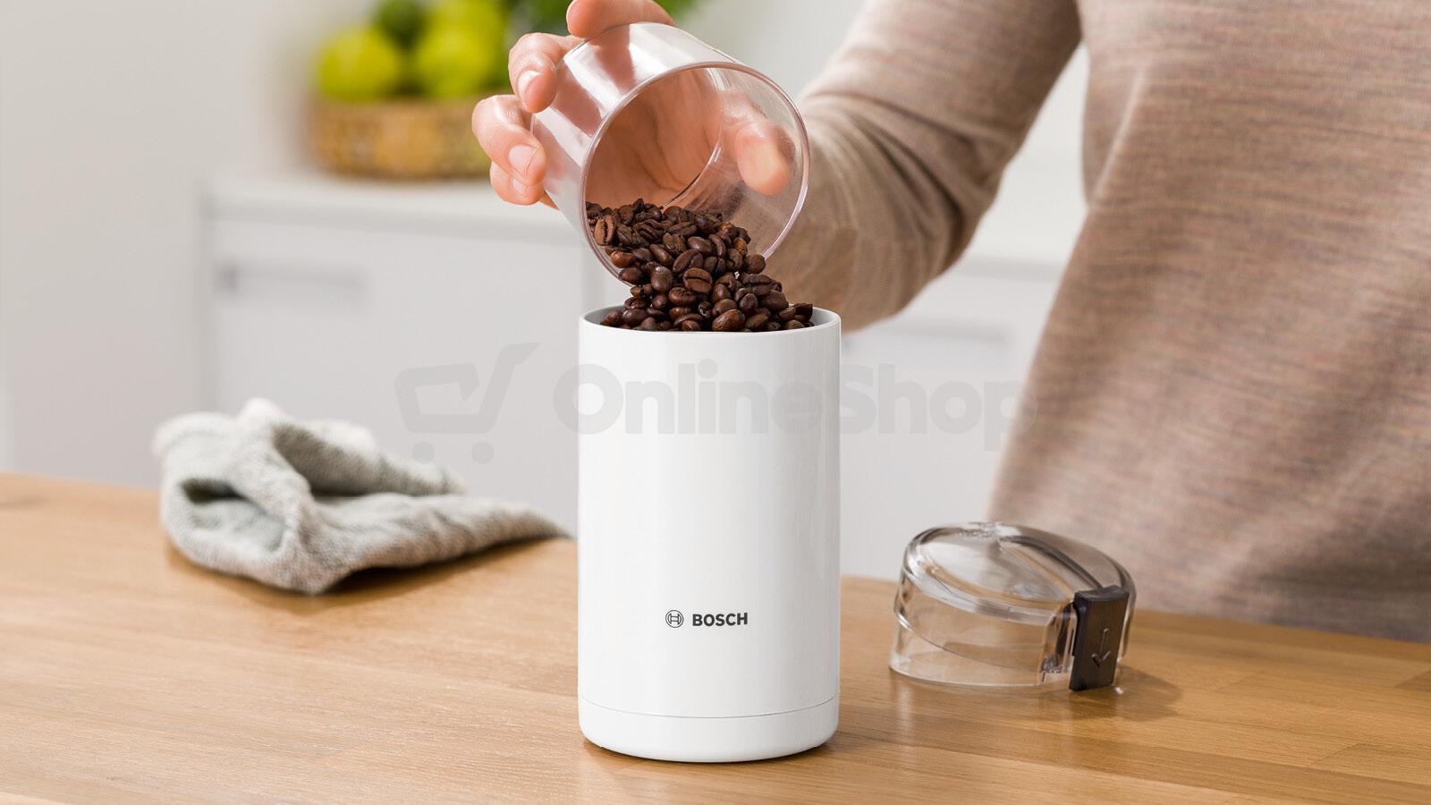 Mlýnek na kávu Bosch TSM6A011W, bílý