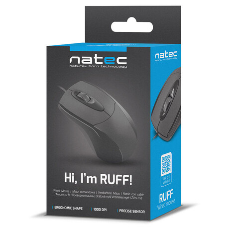 NATEC optická myš Natec Ruff 1000 DPI, černá (foto 3)