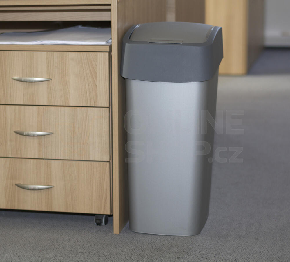 Odpadkový koš Curver FLIPBIN šedý 29x65x38 cm, 45L