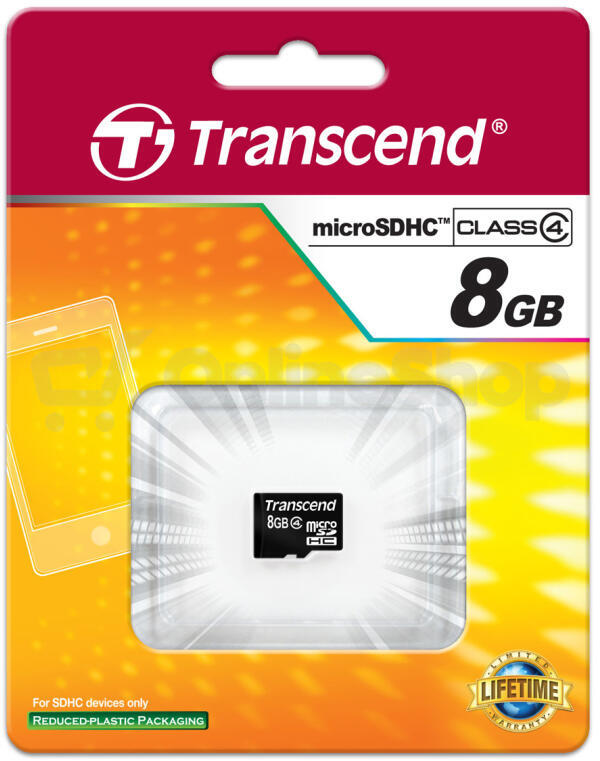 Paměťová karta Transcend MicroSDHC 8GB Class4