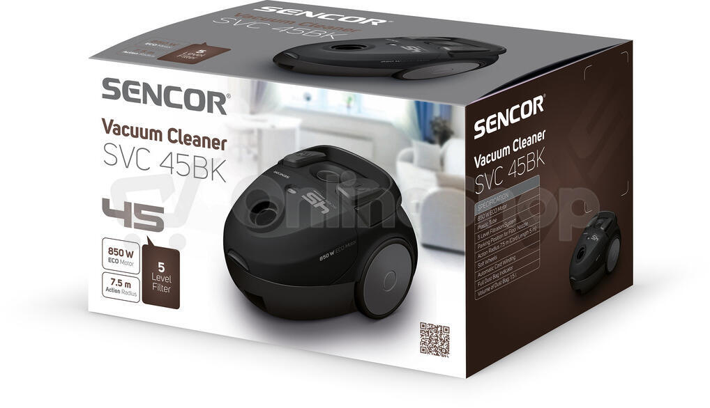 Sáčkový vysavač Sencor SVC 45BK-EUE3