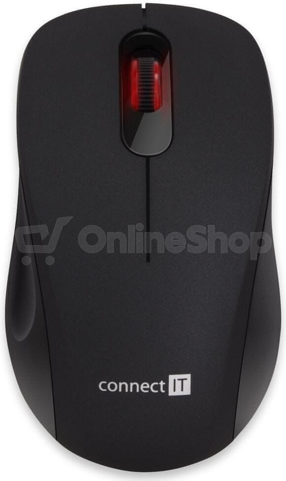 CONNECT IT "MUTE" bezdrátová optická tichá myš, USB, (+ 1x AA baterie zdarma), černá (CMO-2230-BK)
