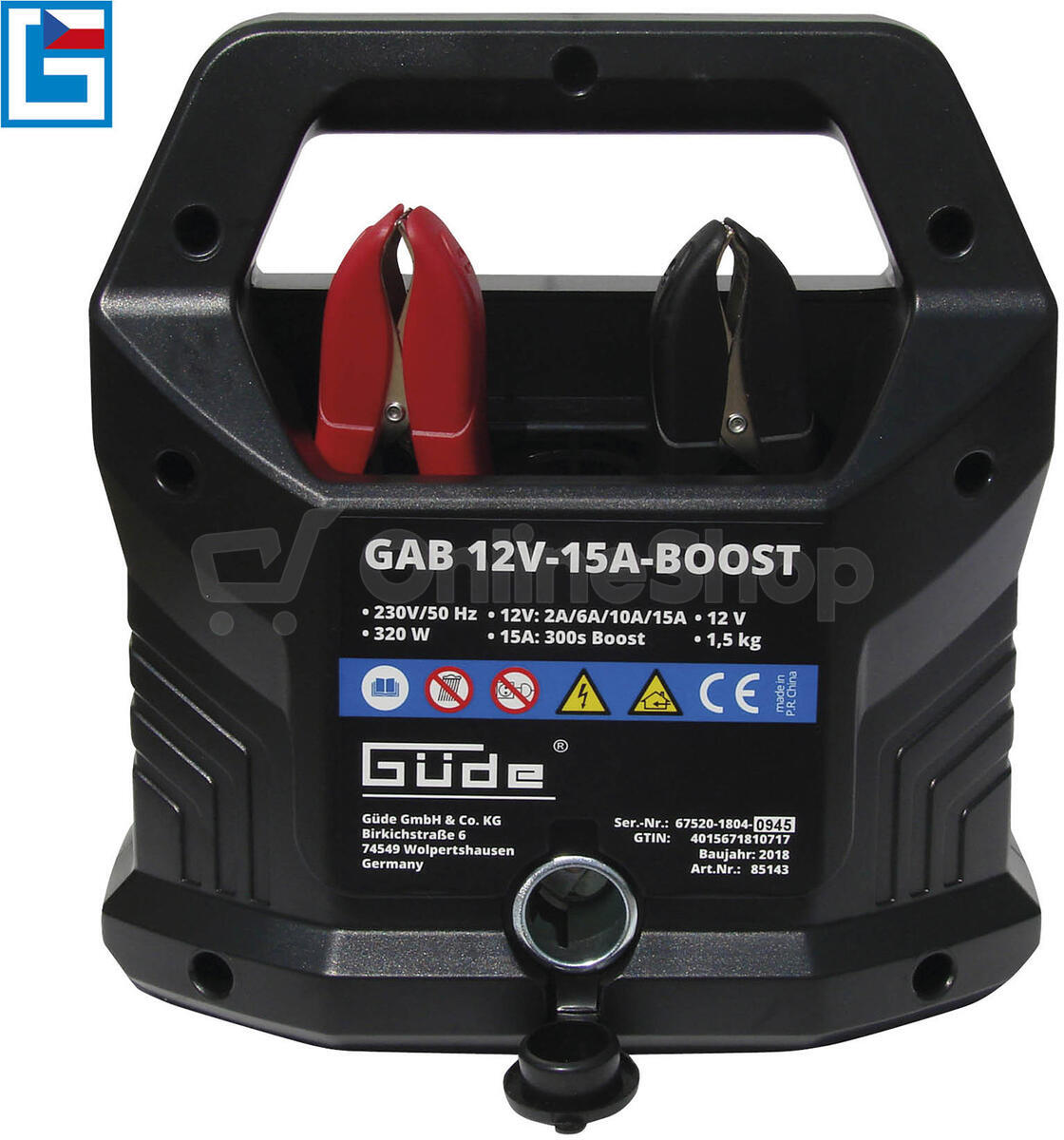 Automatická nabíječka baterií GAB 12V-15A-BOOST Güde