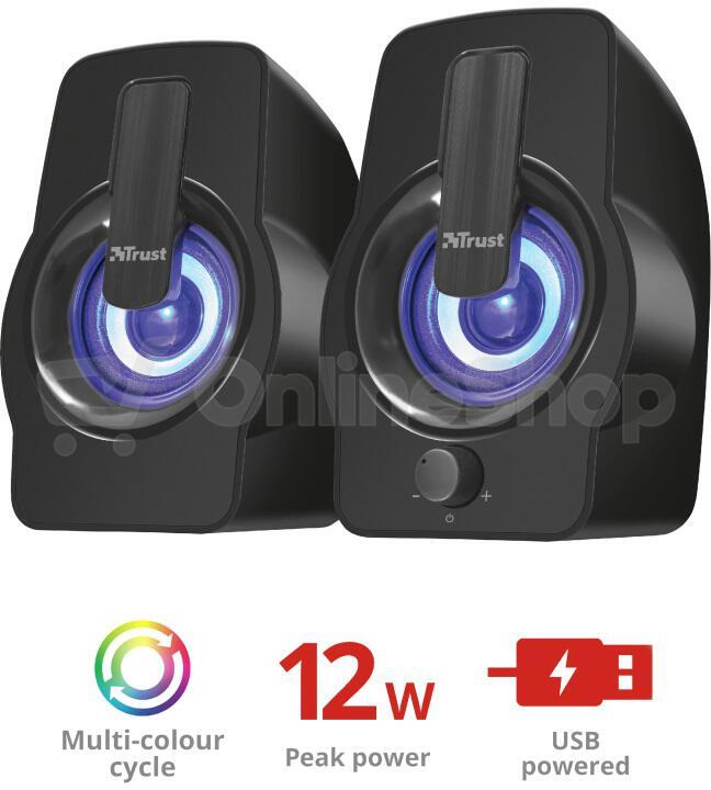 Trust Gemi RGB / Stereo / 12W / Černá (22948)